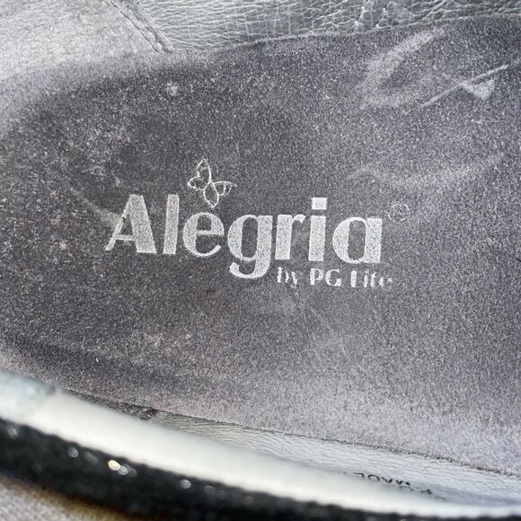 Alegria Comfort Shoes Women’s Size 39 U.S. 8 Medium Black Leather Cross Strap - Picture 2 of 12